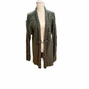 Royal Robbins mohair blend tweed cardigan olive, tan and emerald green Size XL